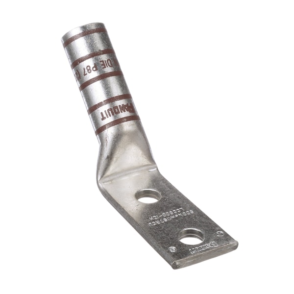 One-Hole Compression Lug, 1 to 2 in Stud, Long Barrel, Copper, Brown
